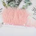 Cinta de Flecos de Plumas de Avestruz Rosa DIY Vestido de Novia Accesorios de Costura - 26