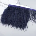 Navy blue ostrich feather trim fringe ribbon for DIY clothing sewing crafts wedding dress decor - 41