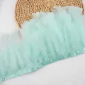 Mint green feather trim ribbon for DIY craft, soft turkey feathers clothing accessories. - #40 Approx. 2m