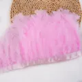 Pink feather trim ribbon for DIY crafts, costume decoration, and apparel accessories. - #41, Approx. 2m