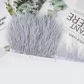 Cinta de Ribete de Pluma de Avestruz Gris DIY Vestido de Novia Costura Artesania - 28
