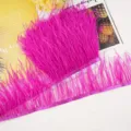 Hot pink ostrich feather trim 10-13cm fluffy feather fringe for clothing crafts DIY sewing - 48
