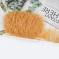 Cinta de flecos de plumas de avestruz doradas para vestido de novia costura DIY 10cm - 30