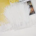 White ostrich feather fringe trim 10-13cm for craft apparel sewing DIY dress decoration. - 50