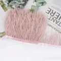 Ribete de plumas de avestruz con cinta rosa artesanía vestido costura decoración 1pc - 31
