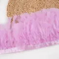 Light purple turkey feather trim fringe ribbon for DIY craft costume sewing accessories - #46, Approx. 2m