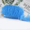 Flecos de plumas de avestruz azul brillante con cinta de raso para vestidos de novia y ropa - 33