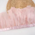 Pink turkey feather trim ribbon 2 meters fluffy feather fringe for DIY costume sewing craft decor - #48 (Approx. 2m)