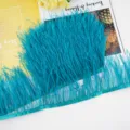 Turquoise Ostrich Feather Trim 10-13cm Fringe Ribbon for Sewing Craft Apparel Decor - 53