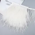 White ostrich feather trim ribbon fringe for clothing sewing DIY wedding dress decoration craft - 49