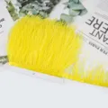 Borde de plumas de avestruz amarillas flecos para vestido de novia costura DIY 1pc - 35