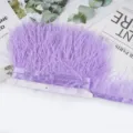Ribete de plumas de avestruz moradas flecos de cinta para vestido de novia DIY accesorios - 36