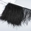 Black ostrich feather trim ribbon fringe for DIY craft wedding dress costume sewing accessories. - 51