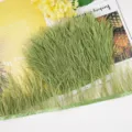 Green ostrich feather fringe trim 10-13cm DIY sewing craft apparel clothing decoration - 56