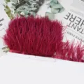 Cinta de flecos de plumas de avestruz burdeos para vestido de novia DIY accesorios de costura - 37