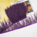 Purple Ostrich Feather Fringe Trim 10-13cm Ribbon Craft DIY Apparel Accessories - 58