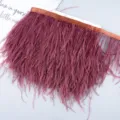 Ostrich feather trim ribbon DIY garment sewing craft wedding dress fringe decor red - 54