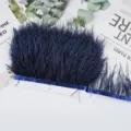Ribete de plumas de avestruz azul oscuro cinta de flecos para coser vestido de novia - 41