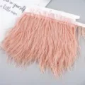 Light pink ostrich feather trim ribbon DIY sewing apparel dress wedding decoration fringe craft - 55