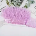 Cinta de ribete de plumas de avestruz violeta claro para costura de vestido de novia DIY. - 42