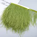 Green ostrich feather trim ribbon DIY clothing sewing accessories wedding dress hem decor - 56