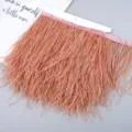 Ostrich feather trim pink fringe ribbon for dress sewing DIY craft costume garment decoration - 57