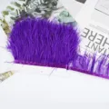 Flecos de plumas de avestruz moradas con cinta para costura de vestido de novia de bricolaje - 44