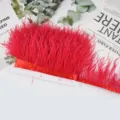 Cinta de flecos de pluma de avestruz roja DIY vestido de novia ropa costura artesania material - 45