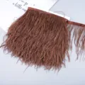 Brown ostrich feather trim fringe ribbon for DIY garment sewing and wedding dress decoration - 59