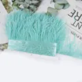 Cinta de flecos de plumas de avestruz azul claro para vestido de novia costura DIY. - 47