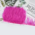 Ribete de plumas de avestruz rosa vivo con cinta para coser vestidos de novia DIY decoración. - 48