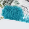 Ribete de plumas de avestruz turquesa flecos con cinta para accesorios de ropa DIY costura. - 53