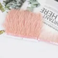 Cinta de flecos de plumas de avestruz rosa para vestido de boda DIY costura artesania 1pz - 55