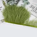 Cinta de flecos de plumas de avestruz verdes DIY vestido de novia costura accesorio 8-10cm - 56