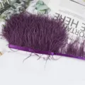 Cinta de flecos de plumas de avestruz purpura DIY vestido de novia costura accesorio SKU - 58