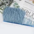 Fleco de Plumas de Avestruz Azul con Cinta y Cartón para Vestido de Novia DIY - 68