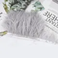 Flecos de plumas de avestruz grises con cinta para vestido de novia DIY y costura de ropa. - 70