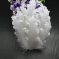 White curly feather hair clip for kids dance performance party cute hair accessories - Style No. 17 (Fabric Roll Patch)