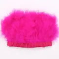 Knallrosa Truthahn Federbesatz Borte Fransen Kante fur DIY Handwerk Kleidung Nahen Zubehor - Fuchsia