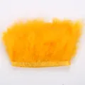 Gelbes Truthahn Feder Borte Band DIY Kleidungszubehör Handwerk Fransen Dekoration - Gold