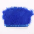 Blaue Truthahnfeder Borte für DIY Handwerk, Kopfbedeckung und Bekleidungs-Dekorationszubehör. - Saphirblau