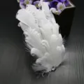 Elegant white curled feather hair clip with sparkling rhinestone, perfect for dance and party. - Style 3 (6 Rolls with Rhinestones)