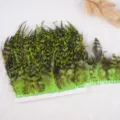 Green and black feather trim ribbon fringe for DIY clothing accessories crafts and sewing - Fruit Green