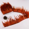 Καφέ κορδέλα φτερού για διακόσμηση DIY χειροτεχνία νυφικό ρούχα αξεσουάρ ραπτικής - Σκούρο Καφέ