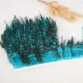 Blue feather trim ribbon for DIY sewing craft clothing accessories decorative material - Lake Blue