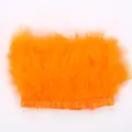 Lebendige orange Federborte Fransen mit Satinband Kante fur DIY Kleidung Zubehor Handwerk - Orange