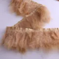 Federborte Fransen Borte Band für DIY Kleidung Nähen Handwerk Kostüm Dekoration Zubehör khaki - Hellkaffee