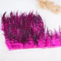 Colorful feather trim ribbon for garment accessories DIY handmade craft clothing decoration - Rose Red