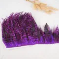 Purple feather trim ribbon for DIY crafts, sewing clothing accessories and apparel decoration. - Deep purple