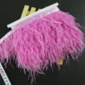 Pink ostrich feather trim ribbon DIY sewing apparel crafts fringe costume decoration 1pc - 015 Purplish Red